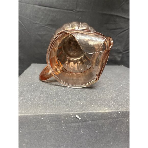 1930's Anchor Hocking Pillar Optic Pink Depression Log Cabin 80 Oz with Ice Lip - Picture 6 of 7